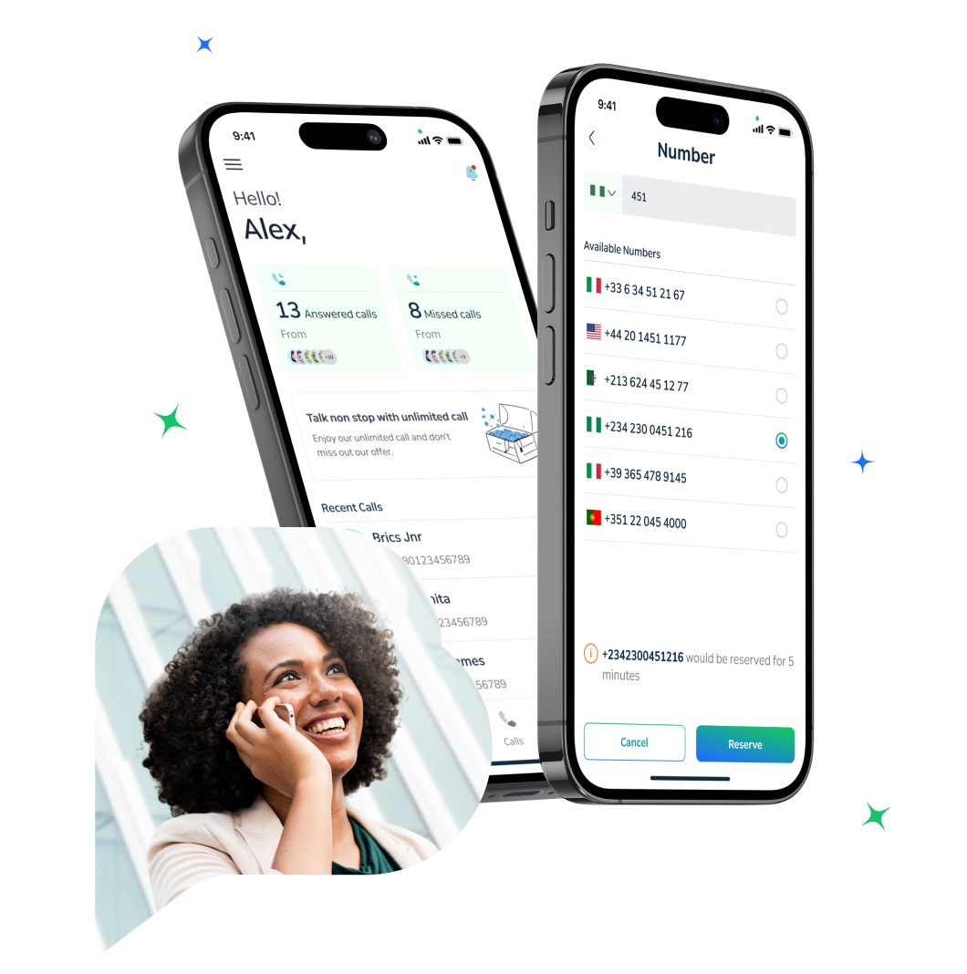 Beesphone app shown on mobile phones
